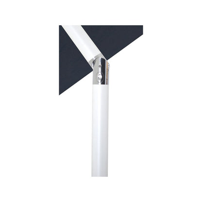 Fiji Grey Fabric / Matte White Aluminum Patio Umbrella with Base Sets