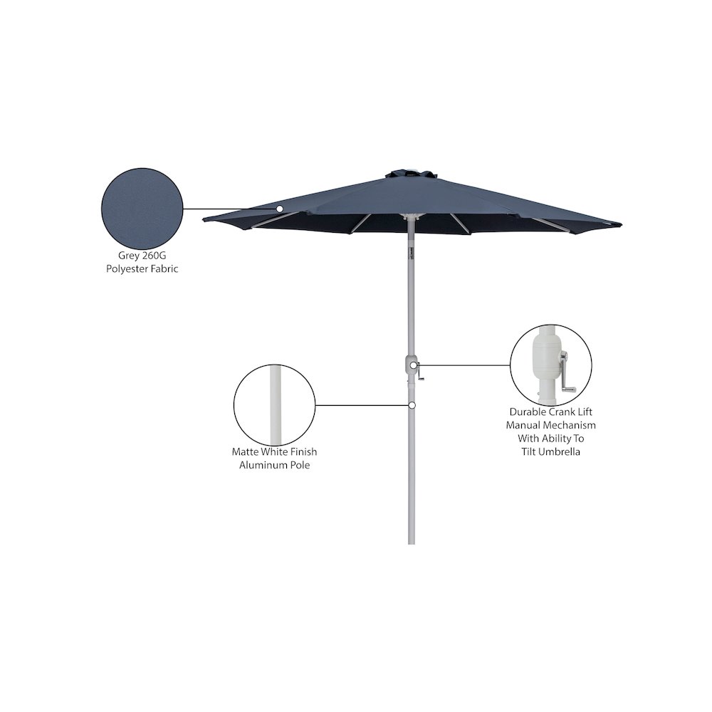 Fiji Grey Fabric Patio Umbrellas