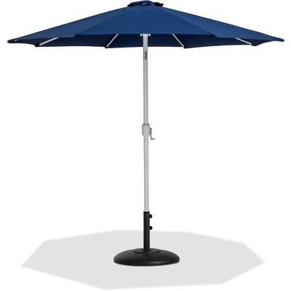 Fiji Navy Fabric / Matte Black Aluminum Patio Umbrella with Base Sets