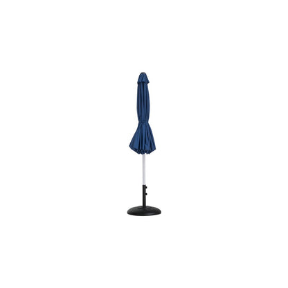 Fiji Navy Fabric / Matte Black Aluminum Patio Umbrella with Base Sets