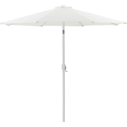 Fiji White Fabric / Matte Black Aluminum Patio Umbrella with Base Sets