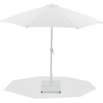 Fiji White Fabric / Matte White Aluminum Patio Umbrella with Base Sets
