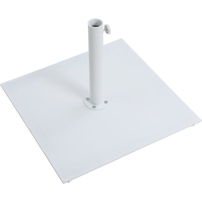 Fiji White Fabric / Matte White Aluminum Patio Umbrella with Base Sets