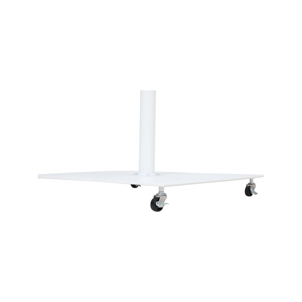 Fiji White Fabric / Matte White Aluminum Patio Umbrella with Base Sets