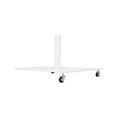 Fiji White Fabric / Matte White Aluminum Patio Umbrella with Base Sets
