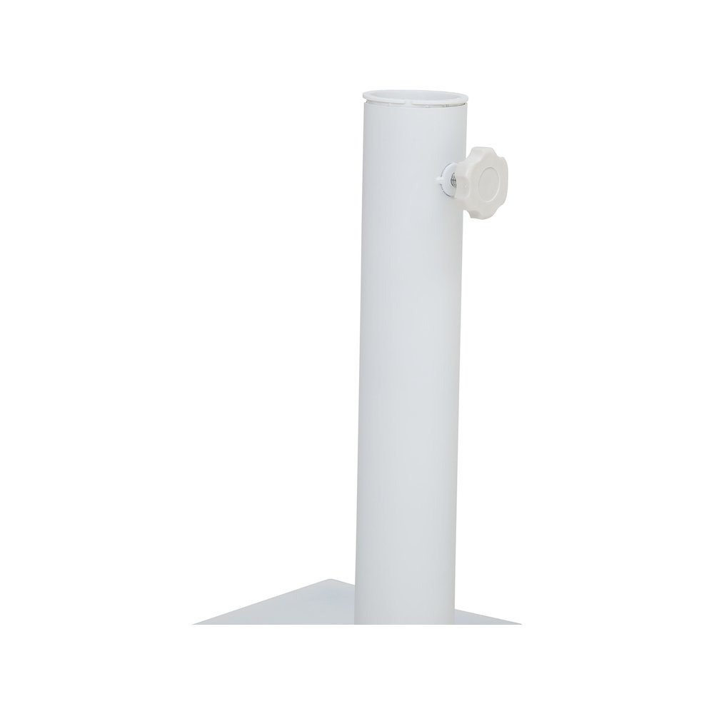 Fiji White Fabric / Matte White Aluminum Patio Umbrella with Base Sets