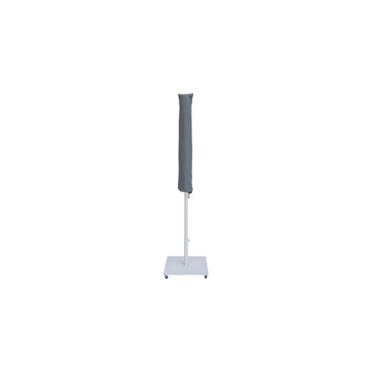 Fiji White Fabric / Matte White Aluminum Patio Umbrella with Base Sets