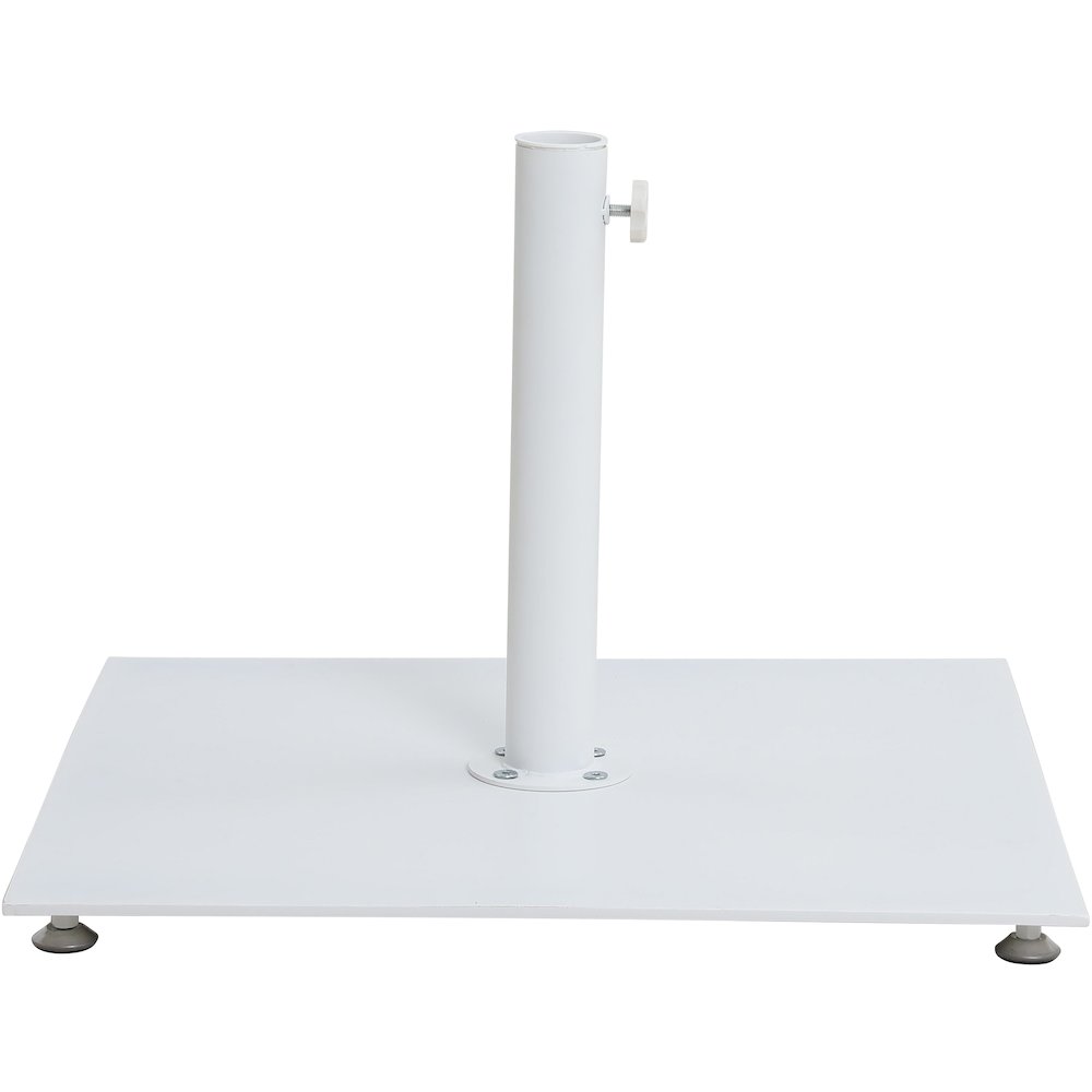 Fiji White Fabric / Matte White Aluminum Patio Umbrella with Base Sets