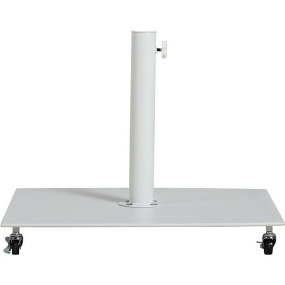 Fiji White Fabric / Matte White Aluminum Patio Umbrella with Base Sets