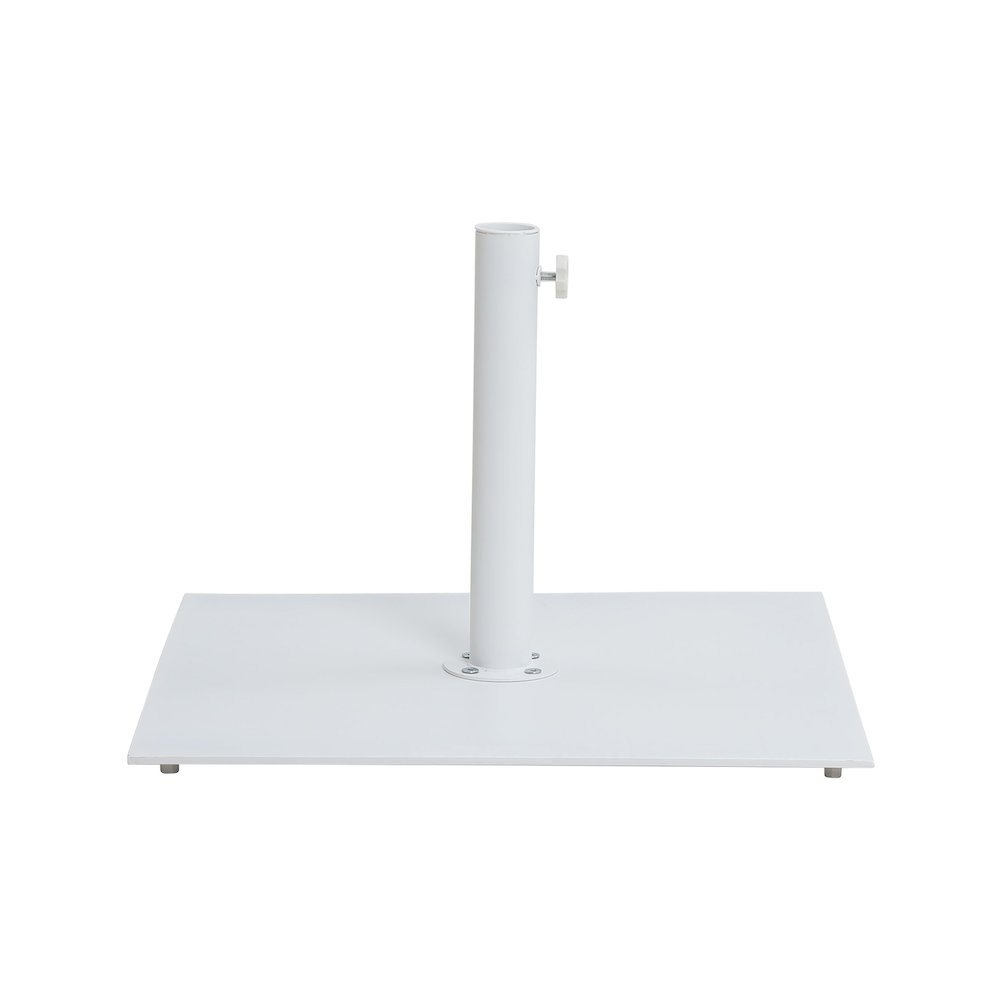 Fiji White Fabric / Matte White Aluminum Patio Umbrella with Base Sets