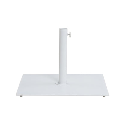 Fiji White Fabric / Matte White Aluminum Patio Umbrella with Base Sets