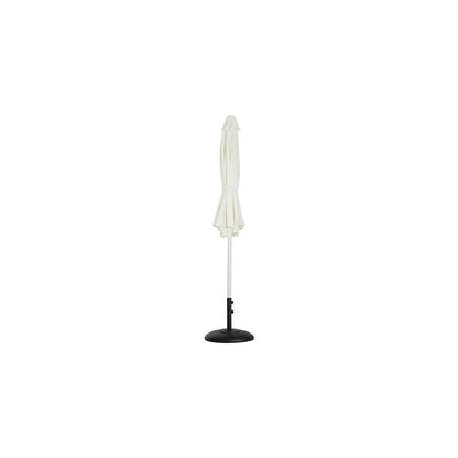 Fiji White Fabric / Matte Black Aluminum Patio Umbrella with Base Sets