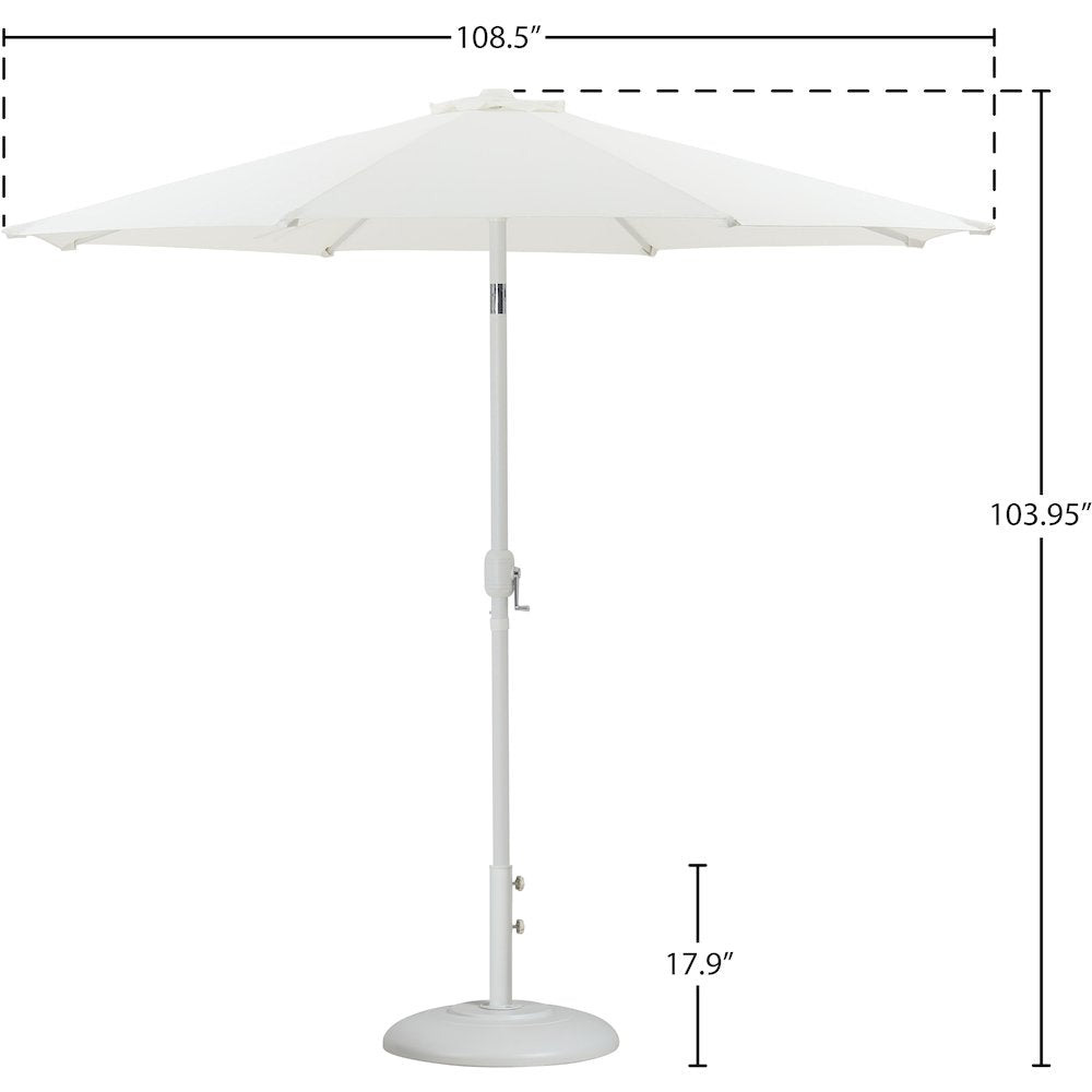 Fiji White Fabric / Matte White Aluminum Patio Umbrella with Base Sets