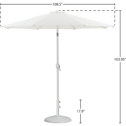 Fiji White Fabric / Matte White Aluminum Patio Umbrella with Base Sets