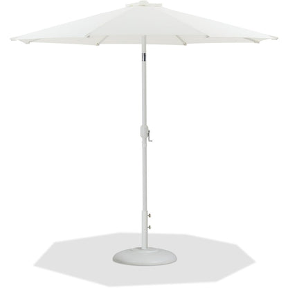Fiji White Fabric / Matte White Aluminum Patio Umbrella with Base Sets