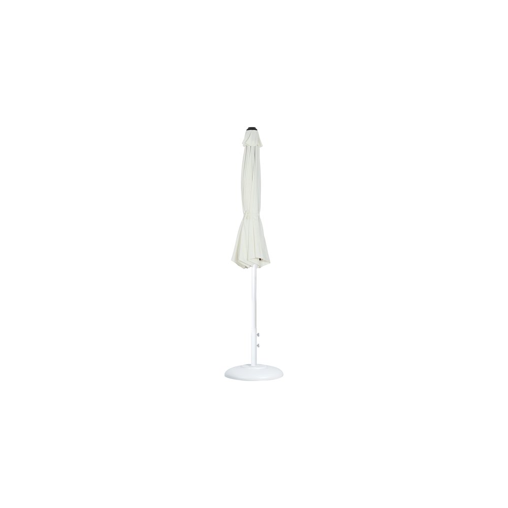 Fiji White Fabric / Matte White Aluminum Patio Umbrella with Base Sets