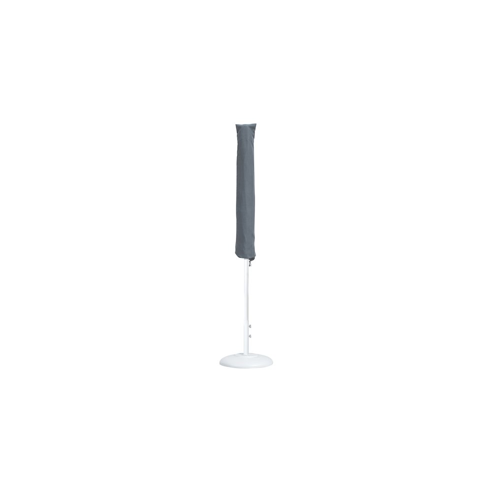 Fiji White Fabric / Matte White Aluminum Patio Umbrella with Base Sets