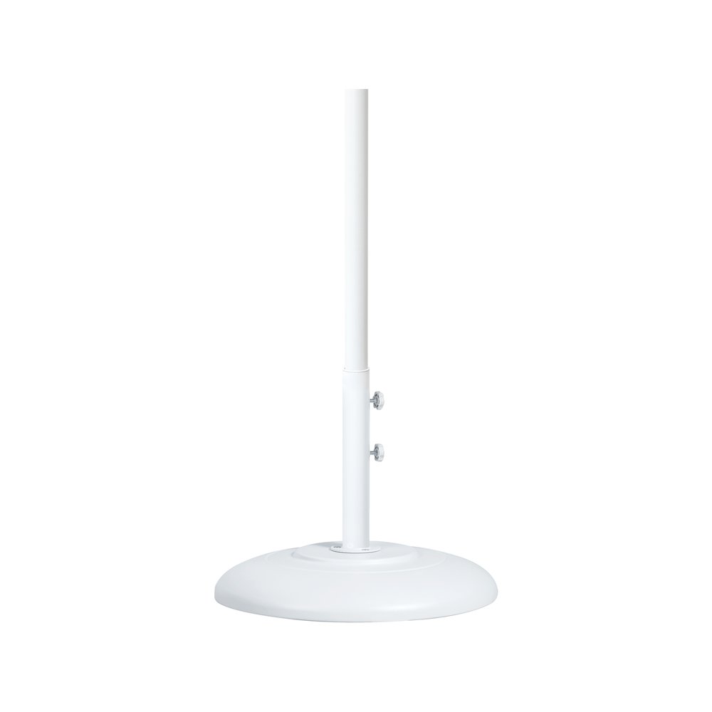 Fiji White Fabric / Matte White Aluminum Patio Umbrella with Base Sets