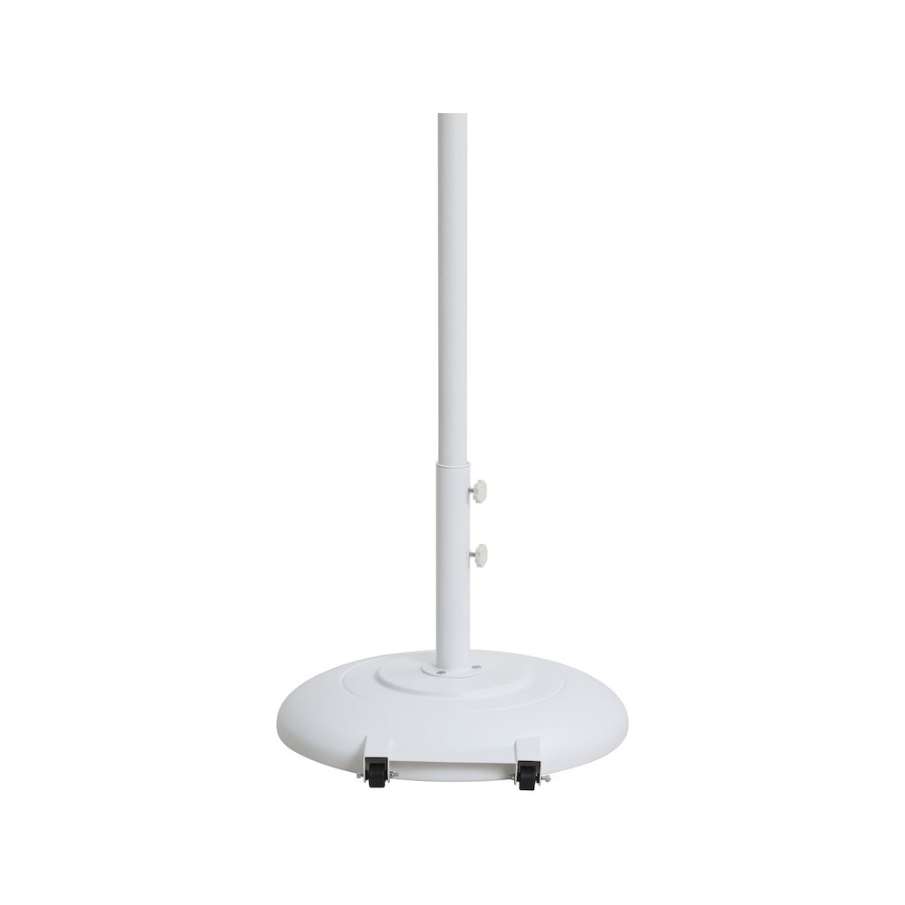 Fiji White Fabric / Matte White Aluminum Patio Umbrella with Base Sets