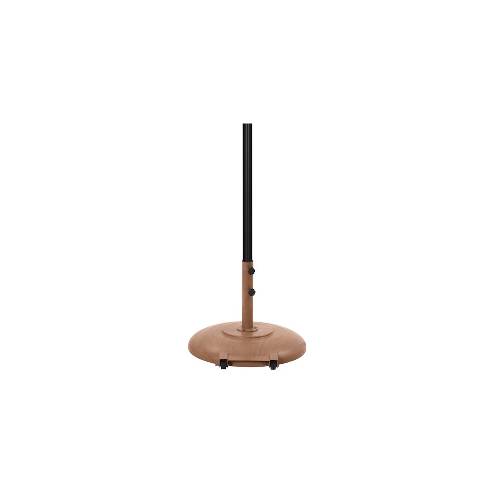 Fiji Beige Fabric / Teak Aluminum Patio Umbrella with Base Sets