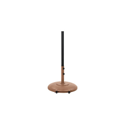 Fiji Beige Fabric / Teak Aluminum Patio Umbrella with Base Sets
