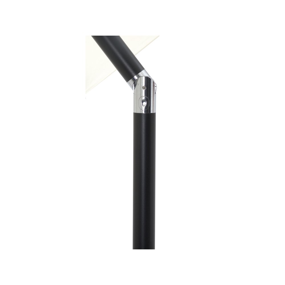 Fiji Beige Fabric / Matte White Aluminum Patio Umbrella with Base Sets