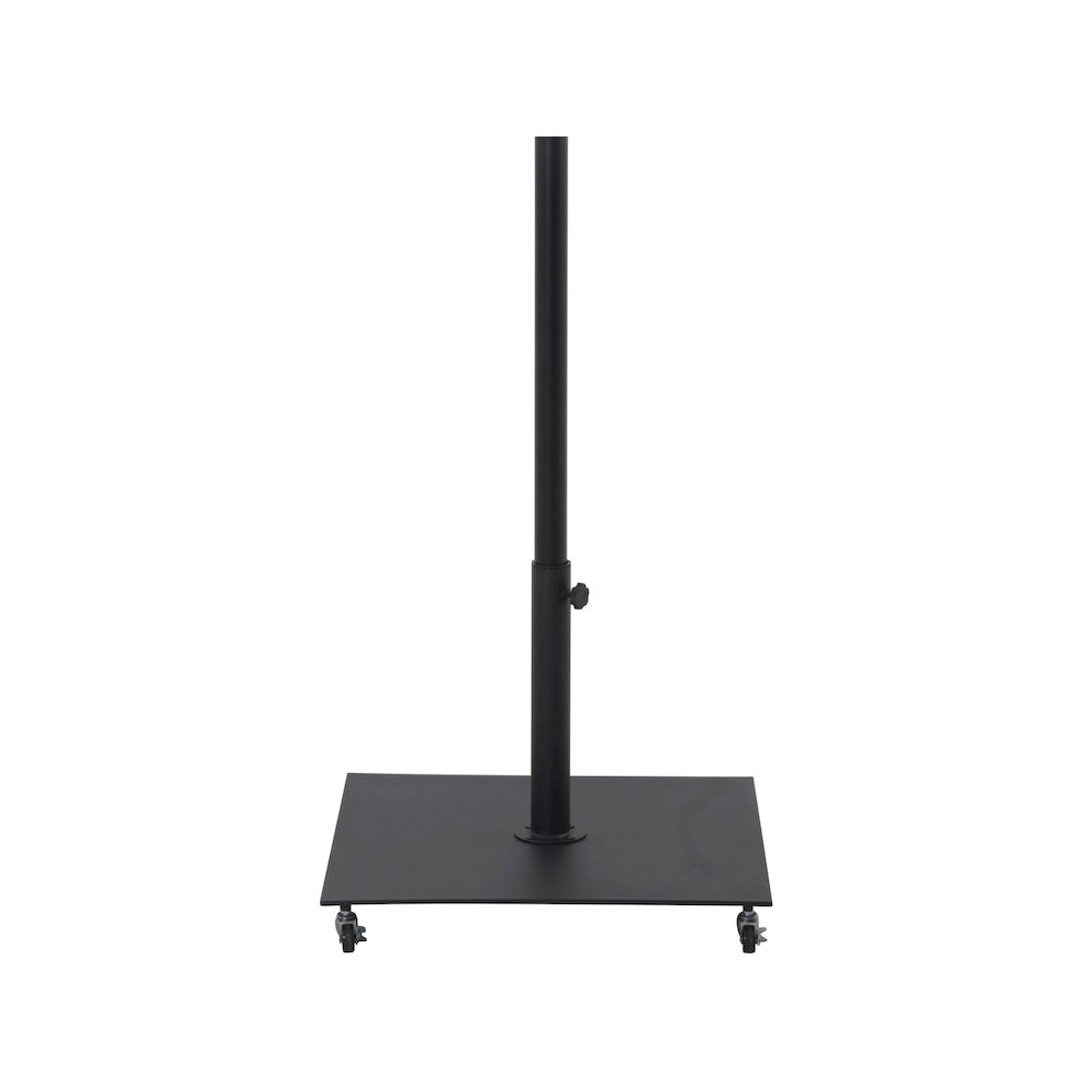 Fiji Black Fabric / Matte Black Aluminum Patio Umbrella with Base Sets