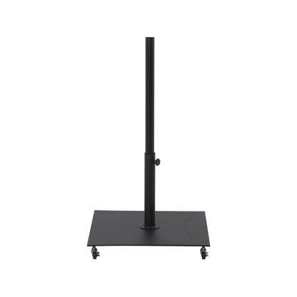 Fiji Black Fabric / Matte Black Aluminum Patio Umbrella with Base Sets