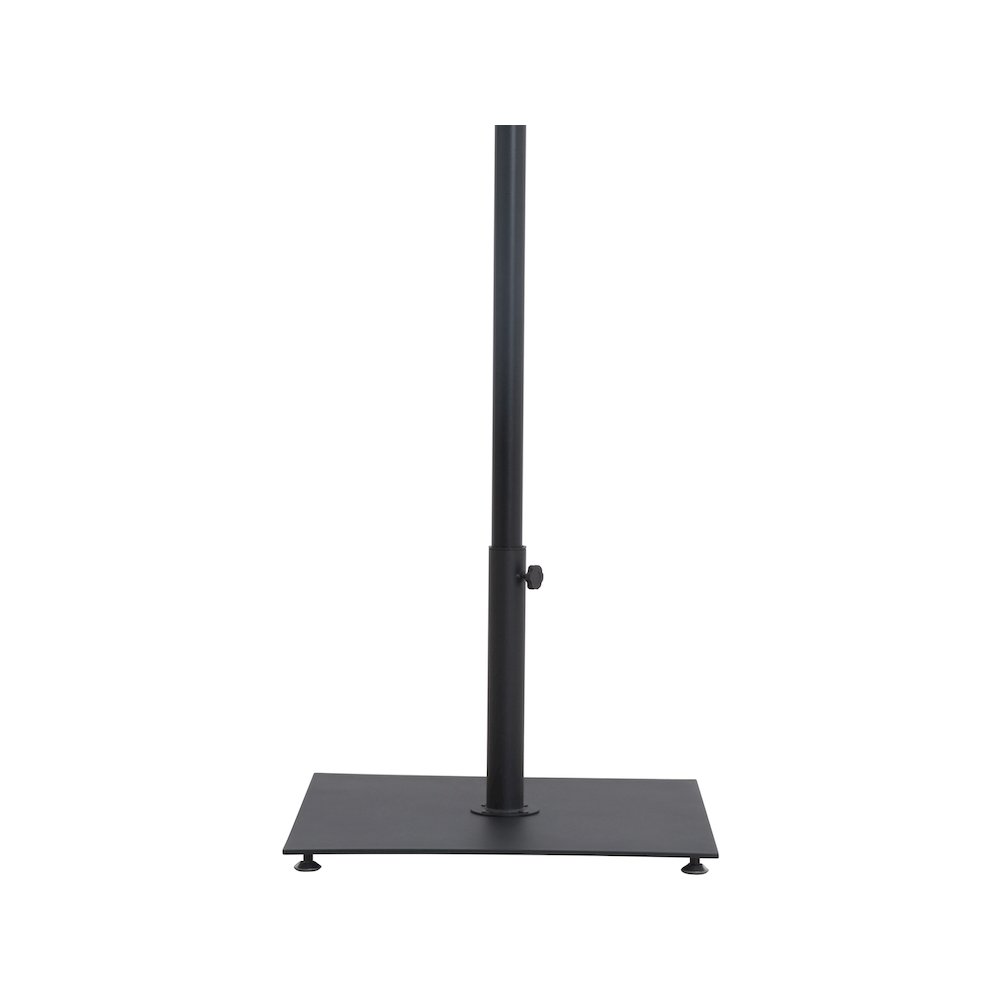 Fiji Black Fabric / Matte Black Aluminum Patio Umbrella with Base Sets