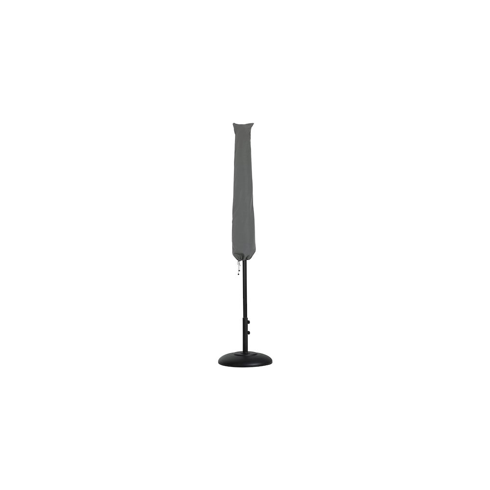 Fiji Black Fabric / Matte Black Aluminum Patio Umbrella with Base Sets