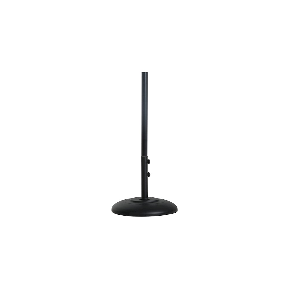 Fiji Black Fabric / Matte Black Aluminum Patio Umbrella with Base Sets