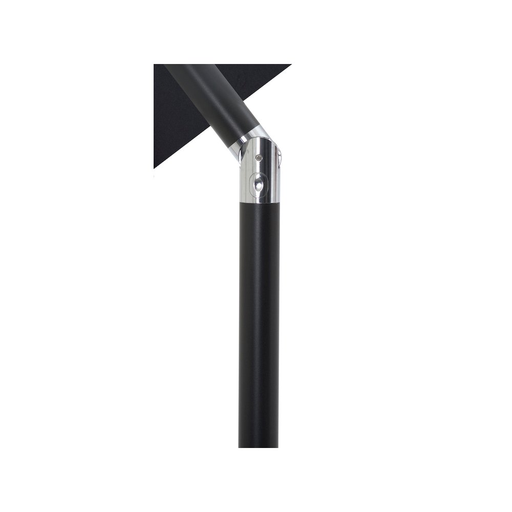 Fiji Black Fabric / Matte White Aluminum Patio Umbrella with Base Sets