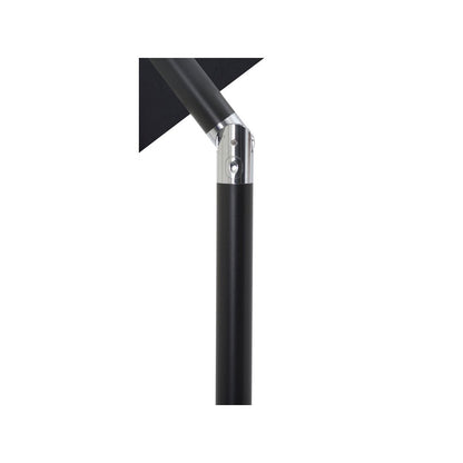 Fiji Black Fabric / Matte White Aluminum Patio Umbrella with Base Sets