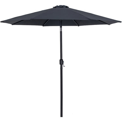Fiji Black Fabric / Matte White Aluminum Patio Umbrella with Base Sets
