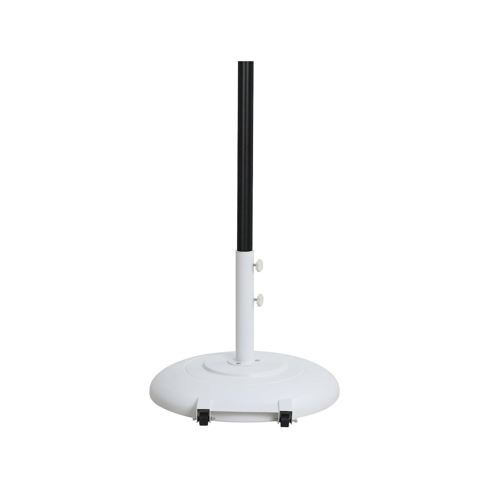 Fiji Black Fabric / Matte White Aluminum Patio Umbrella with Base Sets