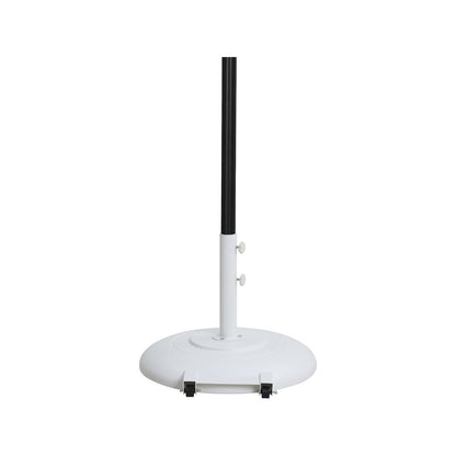 Fiji Black Fabric / Matte White Aluminum Patio Umbrella with Base Sets