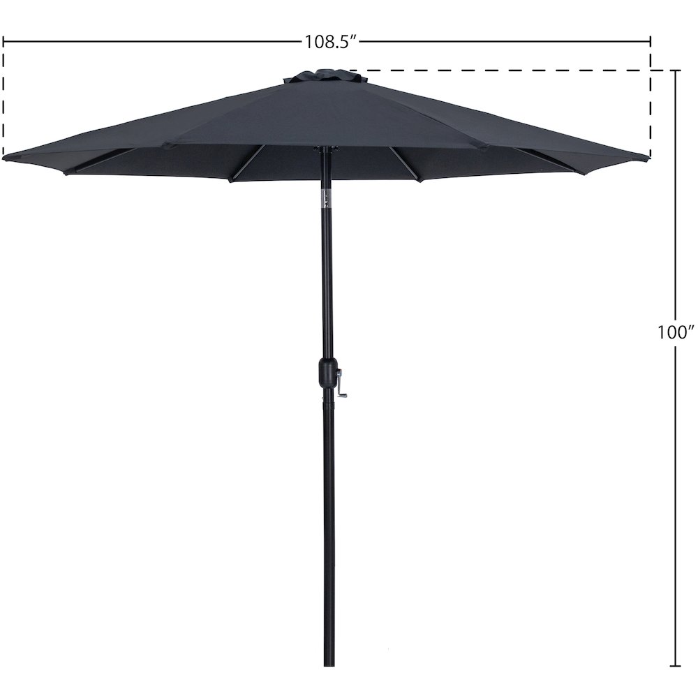 Fiji Black Fabric Patio Umbrellas