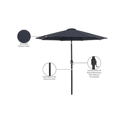 Fiji Black Fabric Patio Umbrellas