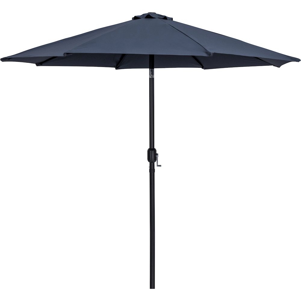Fiji Grey Fabric / Matte White Aluminum Patio Umbrella with Base Sets