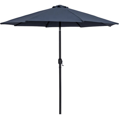 Fiji Grey Fabric / Matte White Aluminum Patio Umbrella with Base Sets