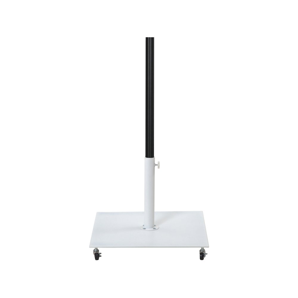 Fiji Grey Fabric / Matte White Aluminum Patio Umbrella with Base Sets