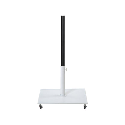 Fiji Grey Fabric / Matte White Aluminum Patio Umbrella with Base Sets