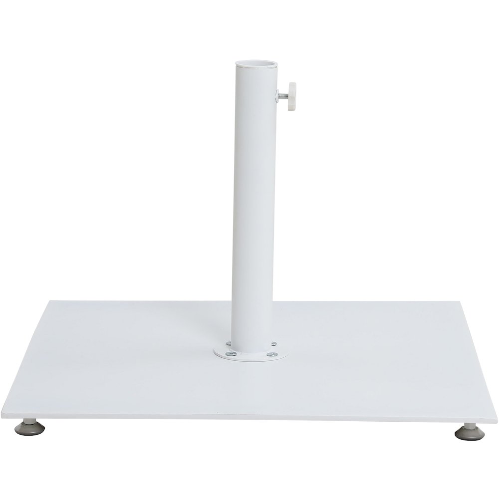 Fiji Grey Fabric / Matte White Aluminum Patio Umbrella with Base Sets