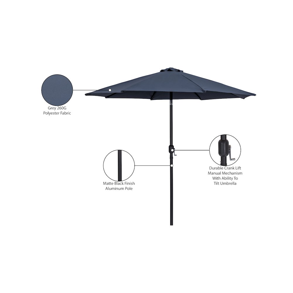 Fiji Grey Fabric Patio Umbrellas