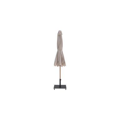 Amalfi Beige With Cream Piping / Matte Black Metal Patio Umbrella with Base Sets