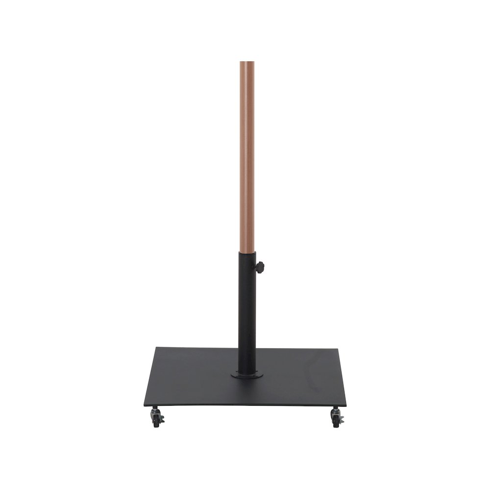 Amalfi Beige With Cream Piping / Matte Black Metal Patio Umbrella with Base Sets