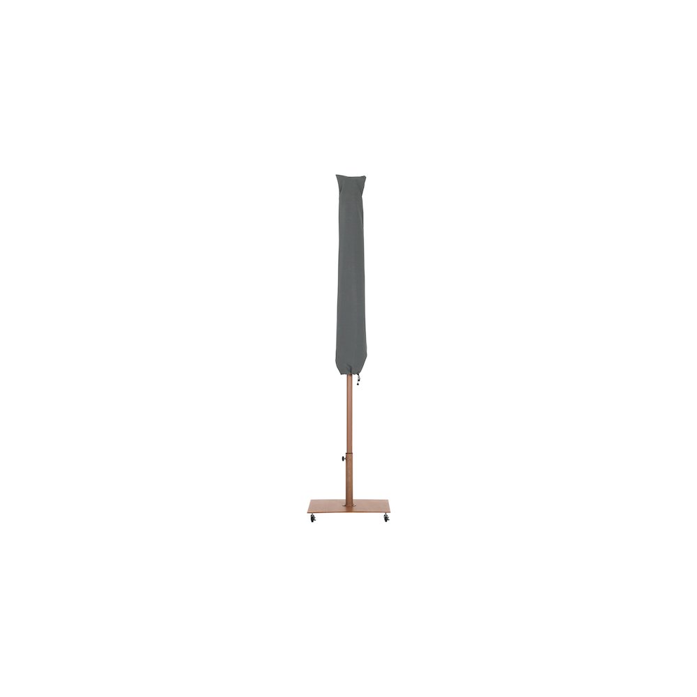 Amalfi Beige With Cream Piping / Teak Metal Patio Umbrella with Base Sets