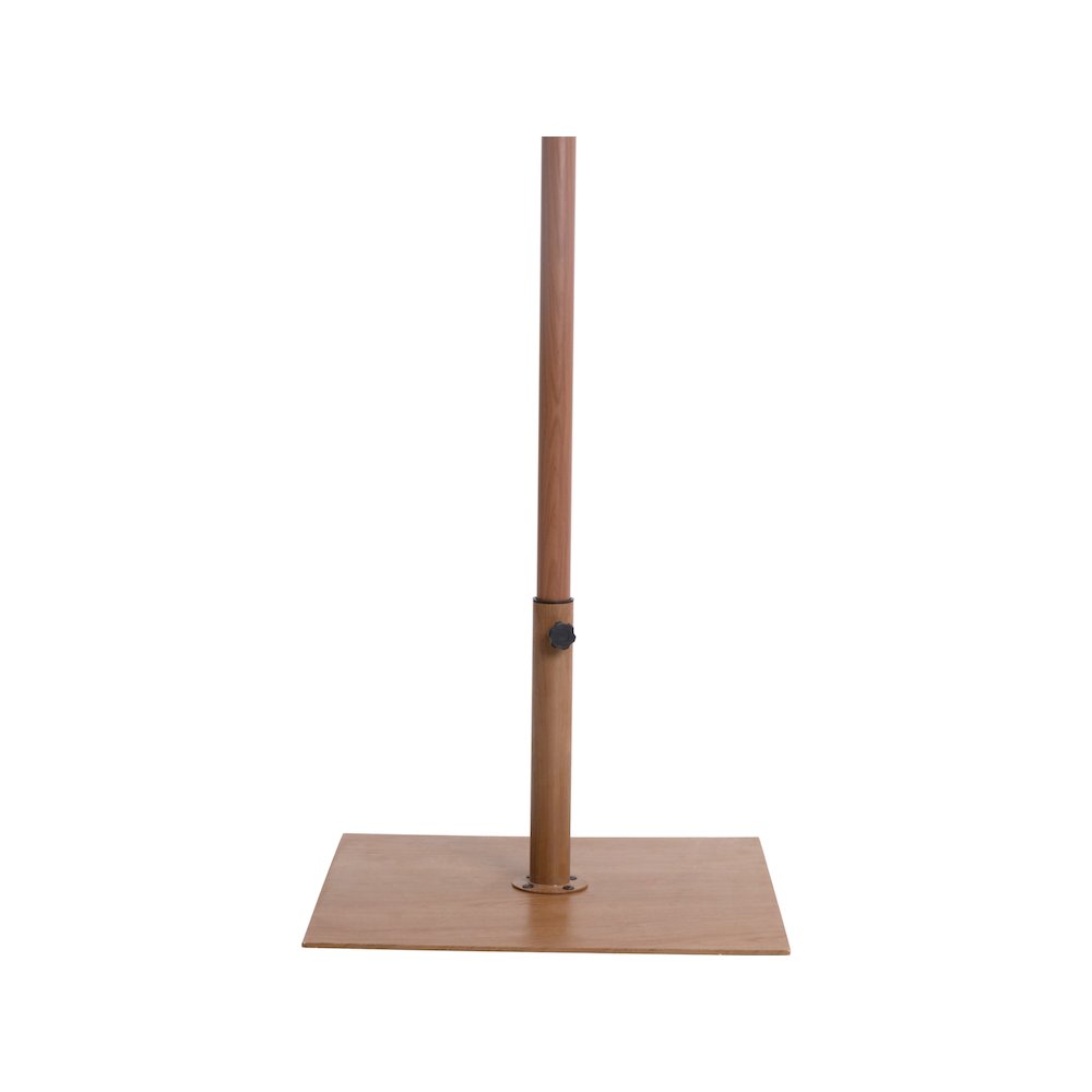 Amalfi Beige With Cream Piping / Teak Metal Patio Umbrella with Base Sets