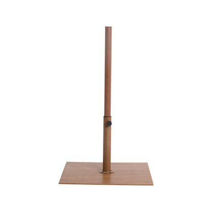 Amalfi Beige With Cream Piping / Teak Metal Patio Umbrella with Base Sets