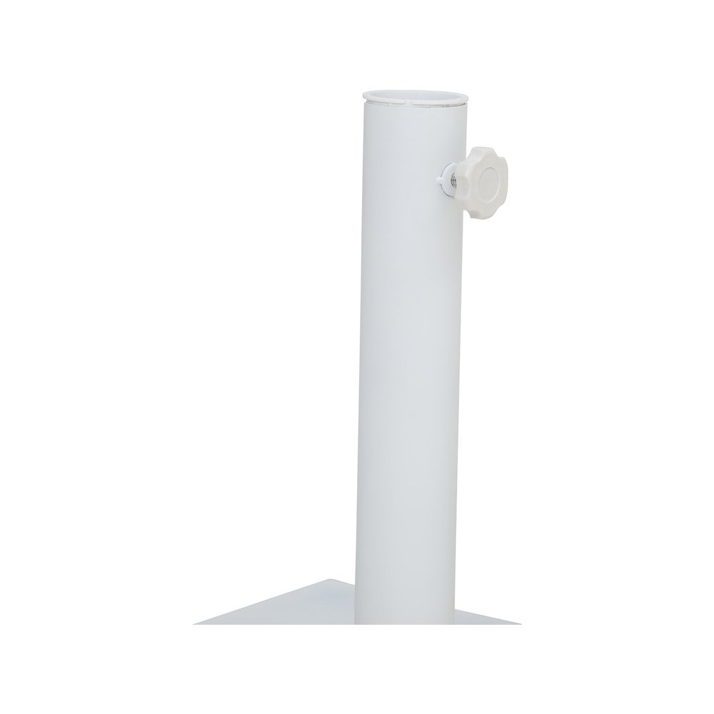 Amalfi Beige With Cream Piping / Matte White Metal Patio Umbrella with Base Sets